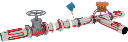 A heat traced pipe